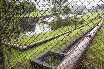 Sao Paulo, Brazil, June 01, 2008. Pollution of Pinheiros river by sewage and trash of city in a rain day