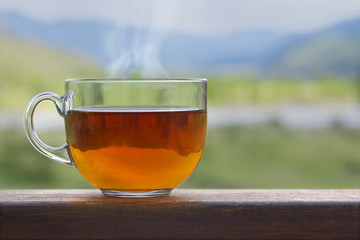 cup of black hot tea