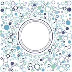 Cute Bubble round frame for text. Marine Vector Illustration for Birthday