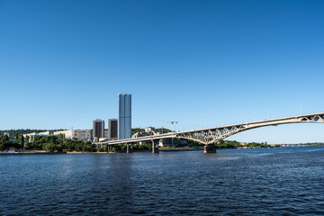 Naklejka premium City of Saratov on the Volga River