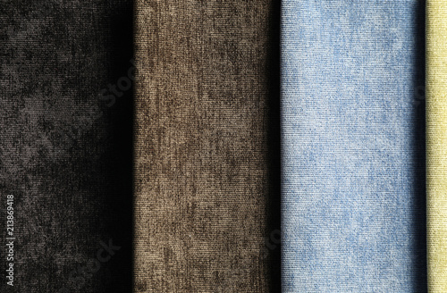 Fabric Samples Of Different Colors For Interior Design As