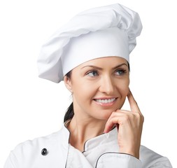 Female Chef Thinking