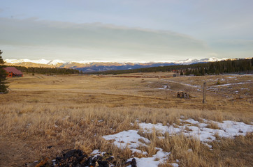 Rocky Mountain over Field