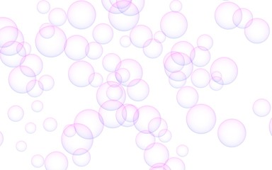 Light pastel colored background with pink bubbles. Wallpaper, texture pink balloons. 3D illustration