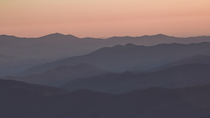 Obraz premium Zachód słońca w Smokey Mountains