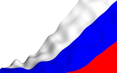 Waving flag of the Russian Federation. The National. State symbol of the Russia. 3D illustration