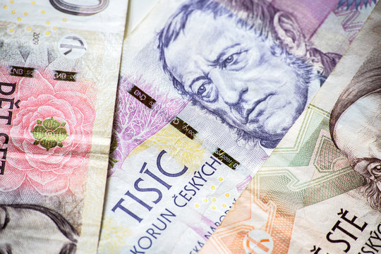 Czech crown money background, czk