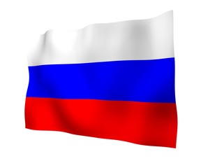 Waving flag of the Russian Federation. The National. State symbol of the Russia. 3D illustration