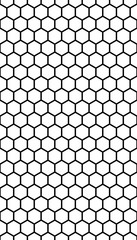 Naklejka premium Black honeycomb on a white background. Seamless texture. Isometric geometry. 3D illustration