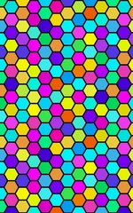 Honeycomb many color, multicolored. Isometric geometry. 3D illustration