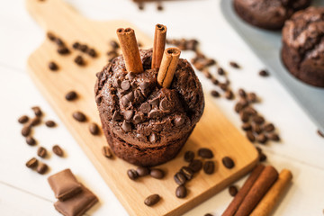 tasty chocolate muffin