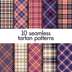 Set of seamless tartan patterns