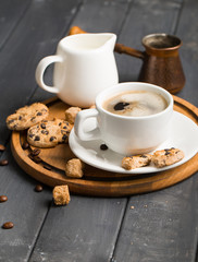 black coffee beans on black background
