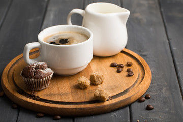 black coffee beans on black background