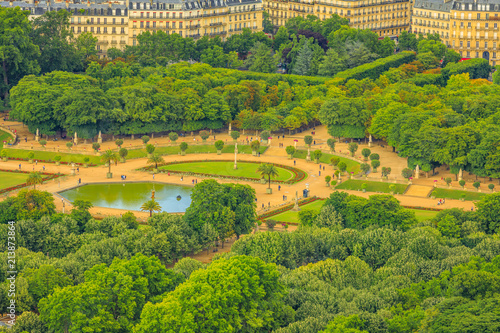 Closeup Of Le Jardin Du Luxembourg Gardens From Panoramic Terrace