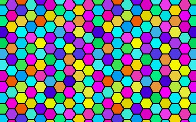 Honeycomb many color, multicolored. Isometric geometry. 3D illustration