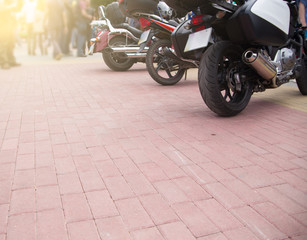 Fototapeta premium sport motorcycles on city road