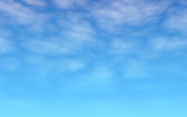 Obraz premium The bright sky in the morning. Blue sky background with white clouds. Cumulus white clouds in the clear blue sky. 3D illustration