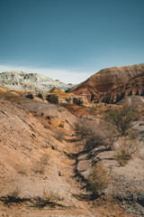 Takyr in Aktau white mountains in Altyn-Emel National Park, Kazakhstan