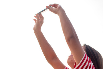 Woman using smartphone.