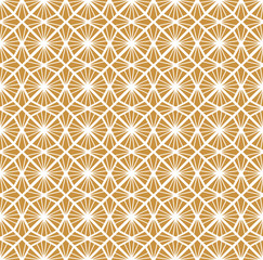 Geometric Golden Low Poly Seamless Pattern. Vector Triangular Background.