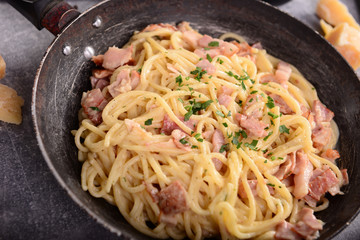 Delicious carbonara pasta