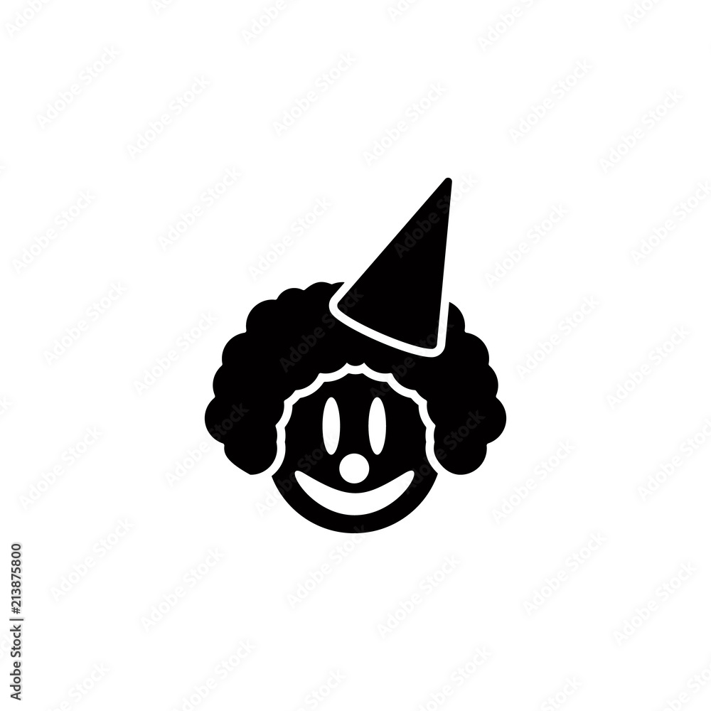 Poster clown glyph style icon. element of circus icon for mobile concept and web apps. glyph style clown ic