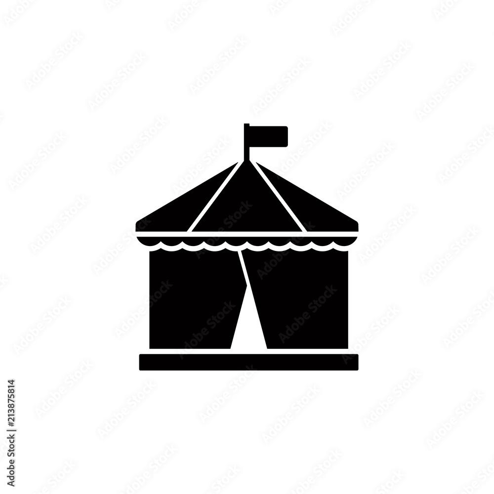 Poster circus tent glyph style icon. element of circus icon for mobile concept and web apps. glyph style ci