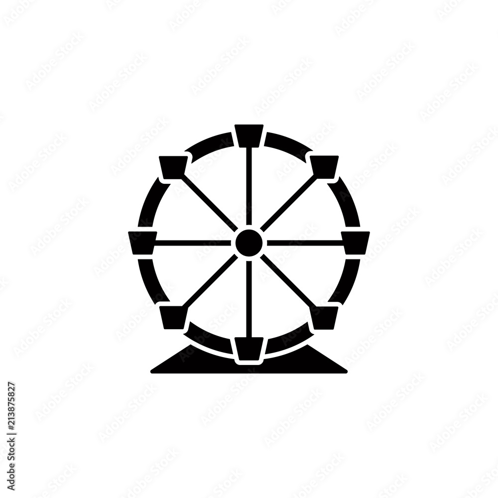 Poster ferris wheel glyph style icon. element of circus icon for mobile concept and web apps. glyph style f