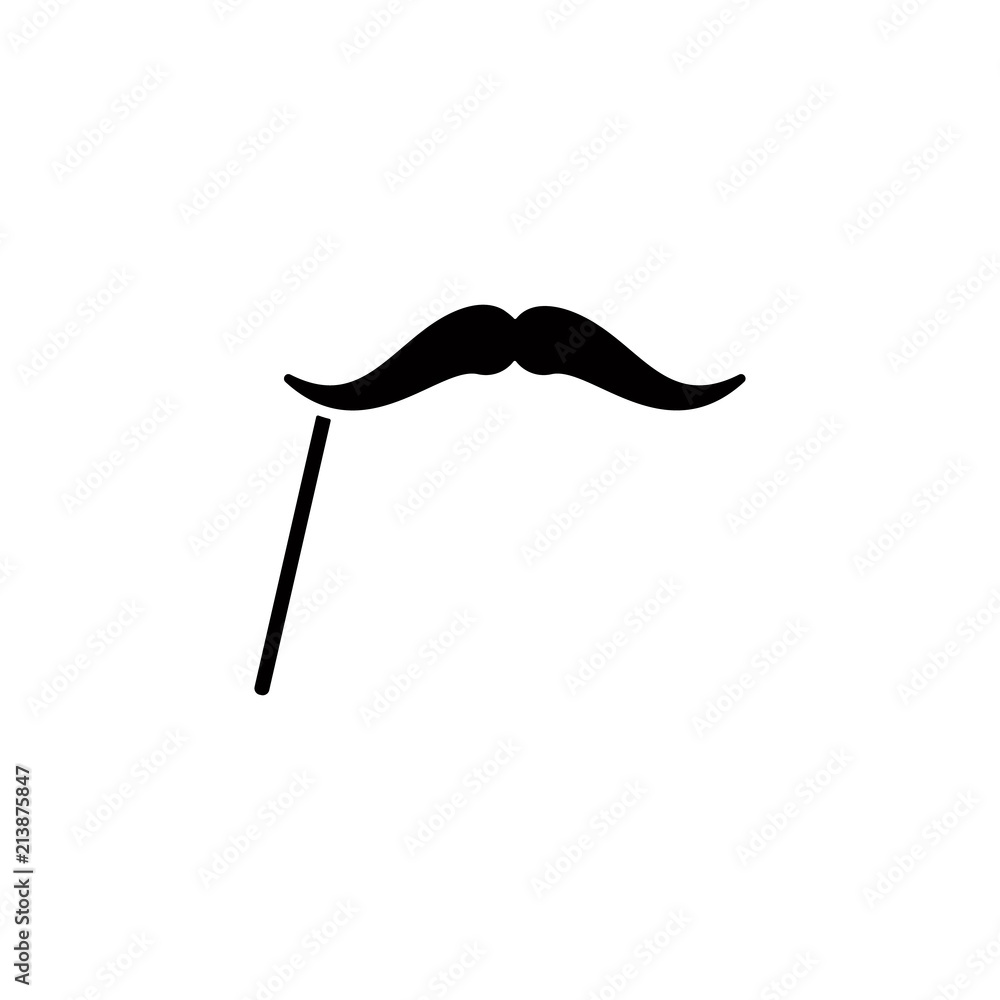 Poster a mustache on a stick glyph style icon. element of circus icon for mobile concept and web apps. glyp