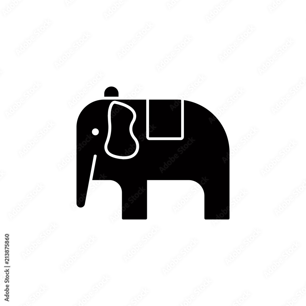 Poster elephant circus glyph style icon. element of circus icon for mobile concept and web apps. glyph styl