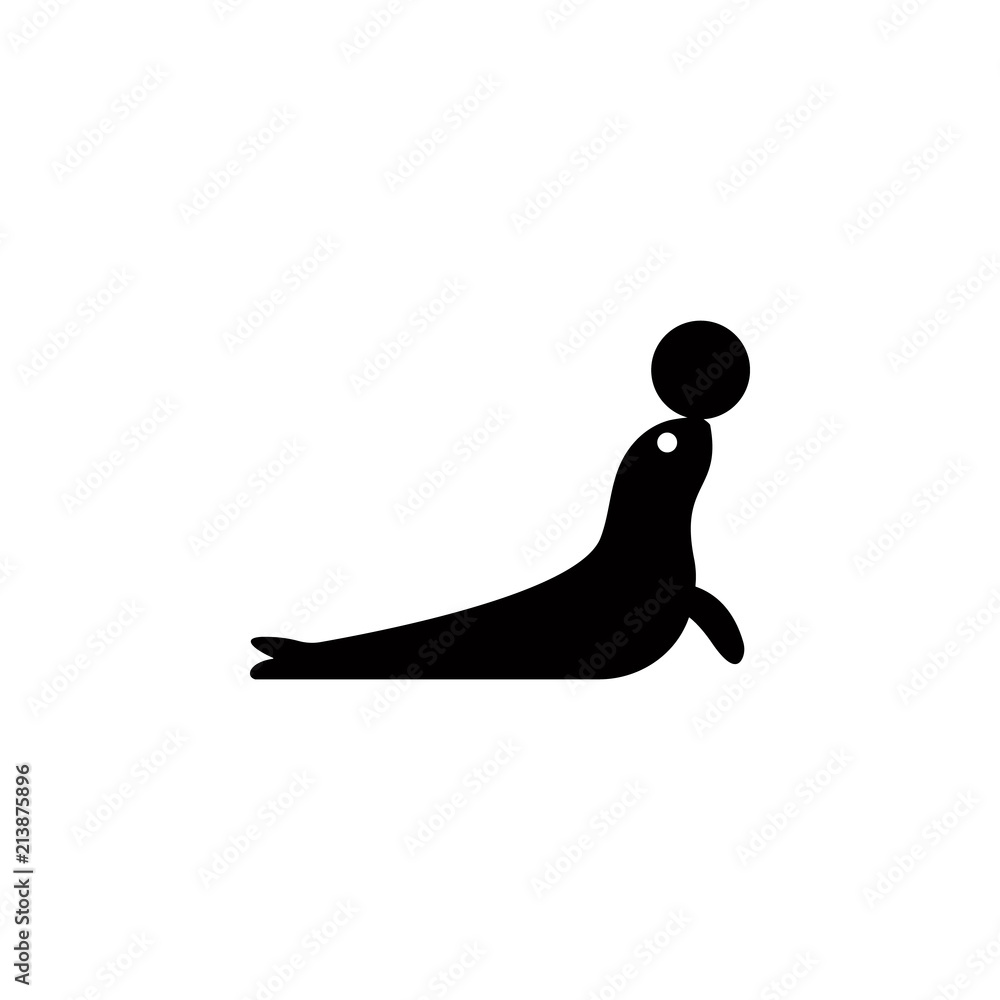 Poster seal with ball glyph style icon. element of circus icon for mobile concept and web apps. glyph style