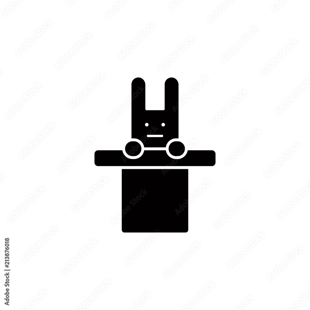 Poster bunny in the hat cylinder glyph style icon. element of circus icon for mobile concept and web apps. 