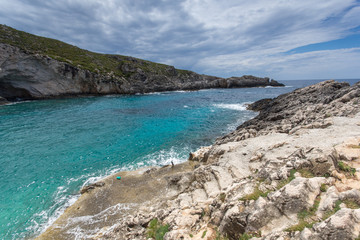 Amazing Panorama of Limnionas beach at Zakynthos island, Greece