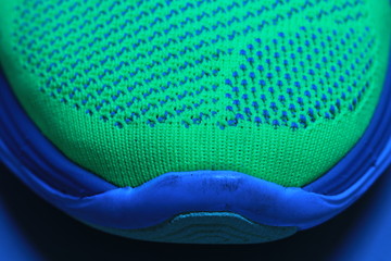 Close up green running shoe