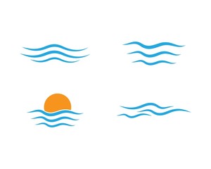Water Wave symbol and icon Logo Template