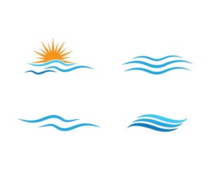 Water Wave symbol and icon Logo Template