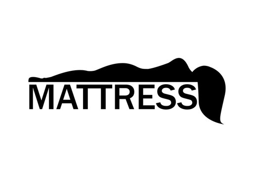 Orthopedic Mattress logo, silhouette of the sleeping woman ( template, vector ) A memorable logo for your brand