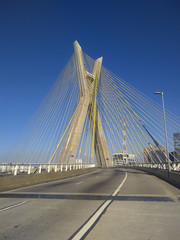 Fototapeta na wymiar Cable-stayed bridge in the world, Sao Paulo Brazil, South America.