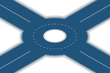 Empty roundabout junction isolated on white background. Vector isometric 3D illustration. © Qualit Design