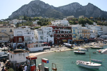 View of the port of capri where the ferries arrive, Italy.