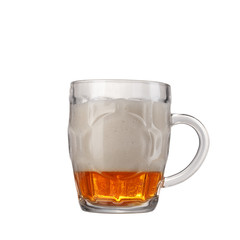 beer mug with beer on a white background