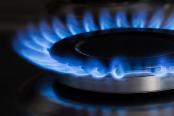 Gas Burner with Blue Flames