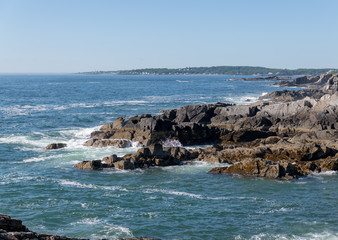 Fototapeta na wymiar Maine seacost rocks and ocean