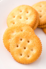 pile of round crackers