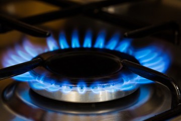 Gas Burner with Blue Flames