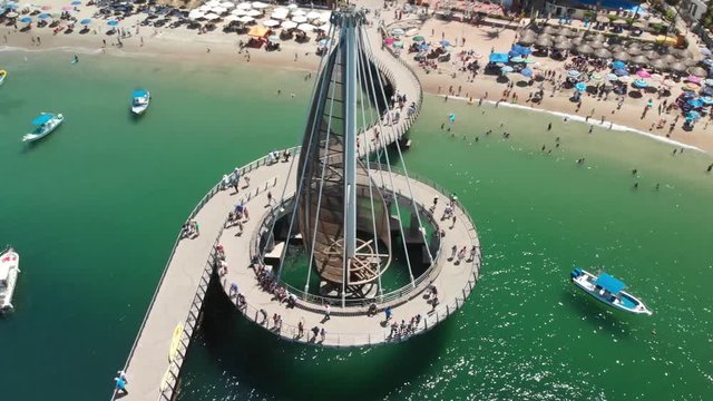 Point of interest around the Pier at Playa Los Muertos in Puerto Vallarta, Jalisco.