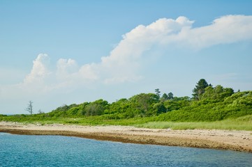 Scenic Beach Views of Block Island in Rhode Island.