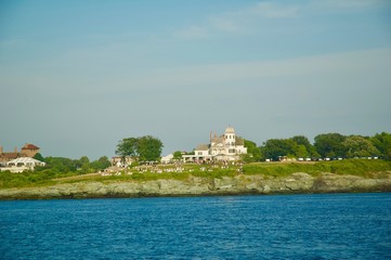 Views of Luxury Ocean Front Homes in Newport, Rhode Island. 