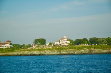 Naklejka premium Views of Luxury Ocean Front Homes in Newport, Rhode Island. 
